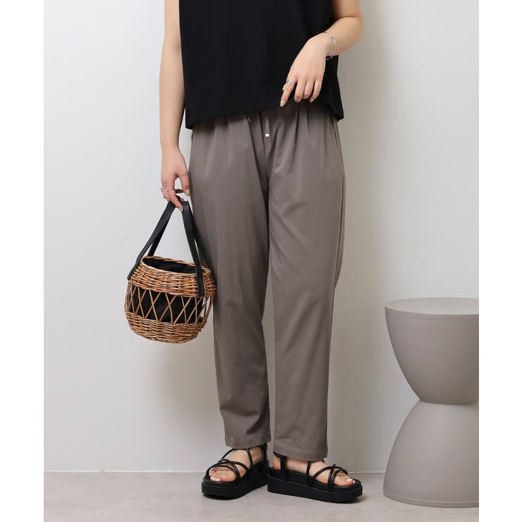 チャコール | ライトクールストレッチテーパードパンツ | atONE