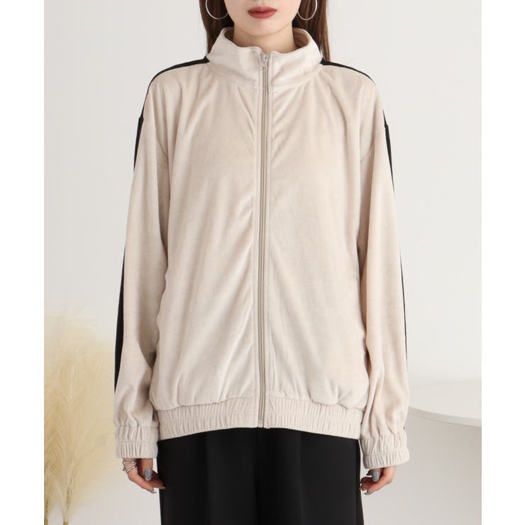 TCカットベロアライン入りZIPスタンドジャケット | atONE | 詳細画像15 