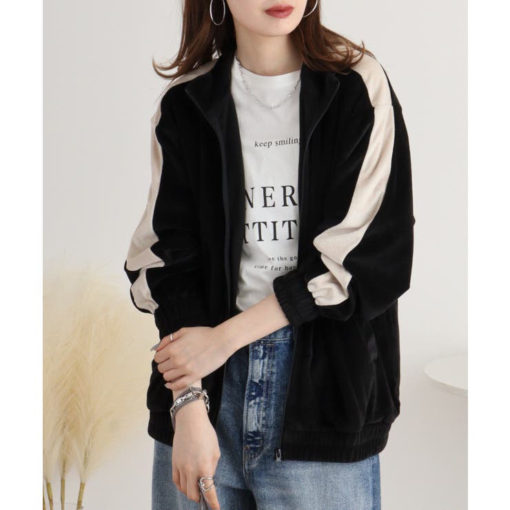 TCカットベロアライン入りZIPスタンドジャケット | atONE | 詳細画像2 