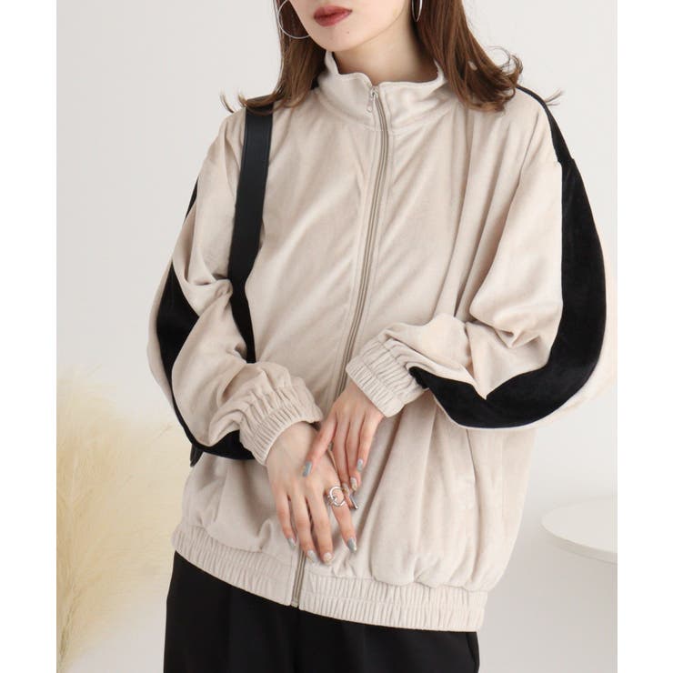 TCカットベロアライン入りZIPスタンドジャケット | atONE | 詳細画像5 