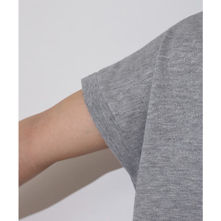 ラメ混裏毛デザインフレンチスリーブプルオーバートップス | atONE | 詳細画像18 