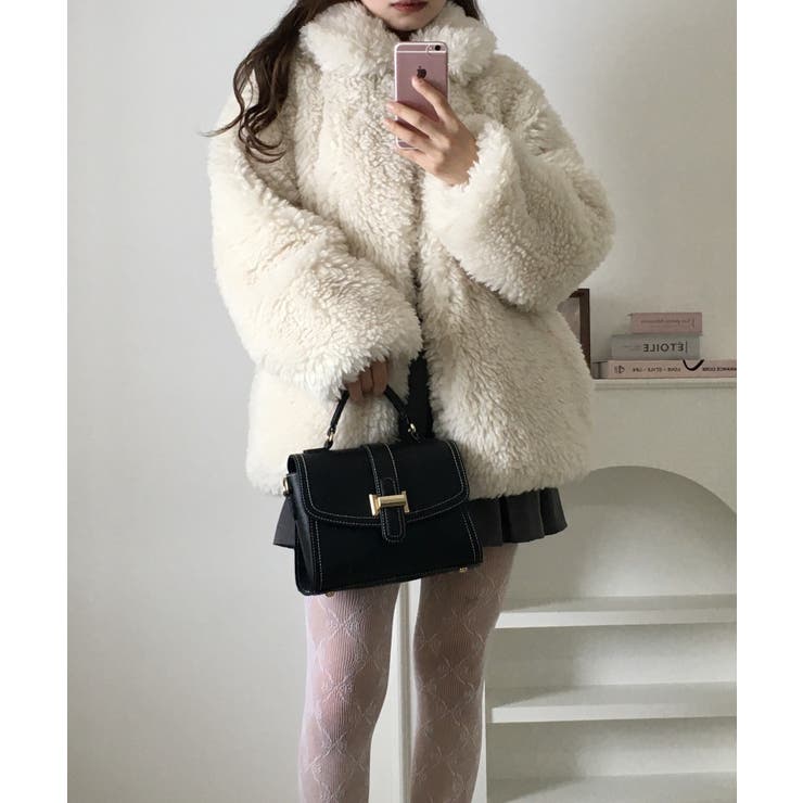 シープファーステンカラーミドル丈コート | atONE | 詳細画像9 