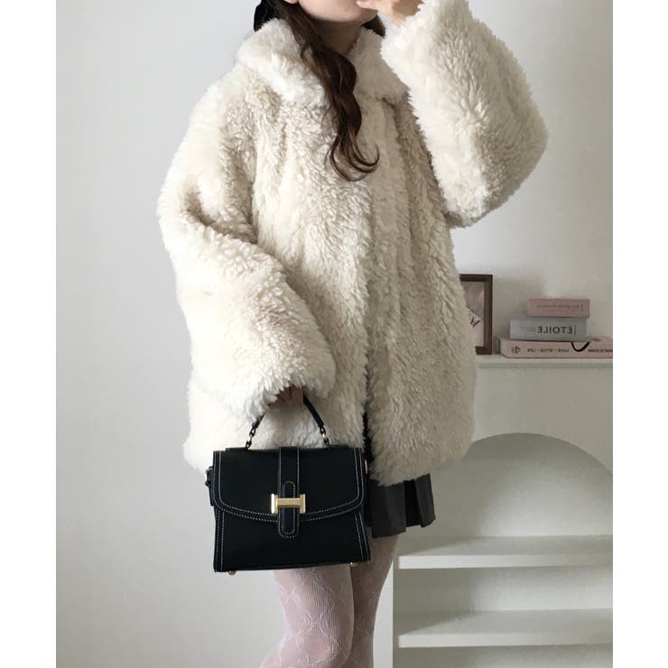 シープファーステンカラーミドル丈コート | atONE | 詳細画像11 