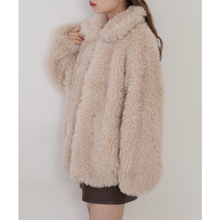 シープファーステンカラーミドル丈コート | atONE | 詳細画像16 