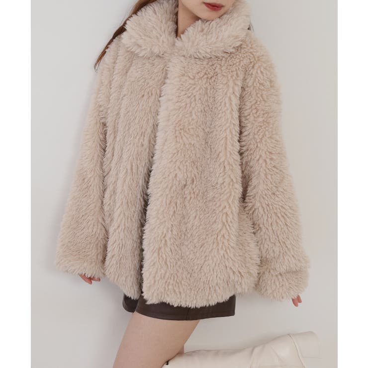 シープファーステンカラーミドル丈コート | atONE | 詳細画像17 