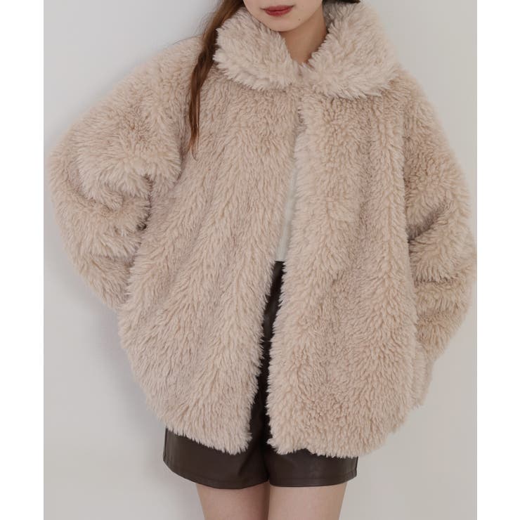 シープファーステンカラーミドル丈コート | atONE | 詳細画像18 