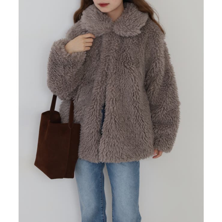 シープファーステンカラーミドル丈コート | atONE | 詳細画像21 