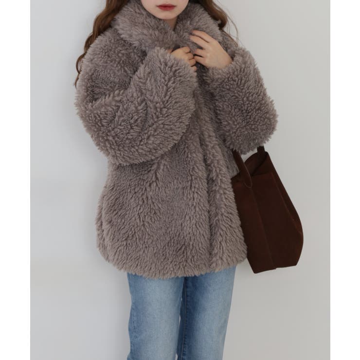 シープファーステンカラーミドル丈コート | atONE | 詳細画像22 