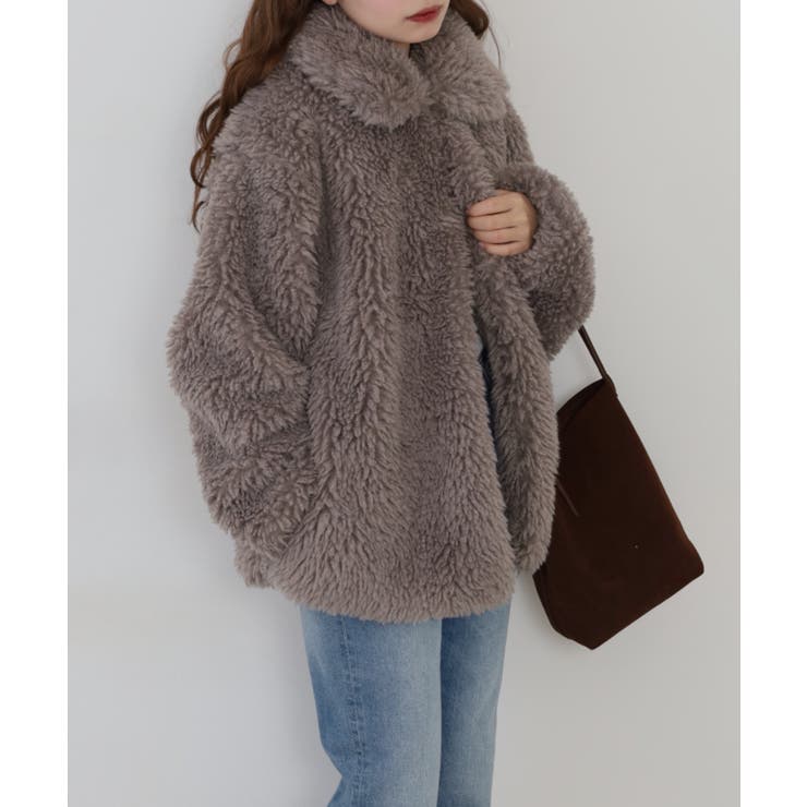 シープファーステンカラーミドル丈コート | atONE | 詳細画像23 