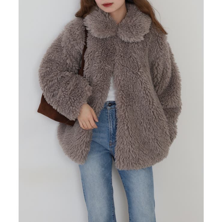 シープファーステンカラーミドル丈コート | atONE | 詳細画像25 