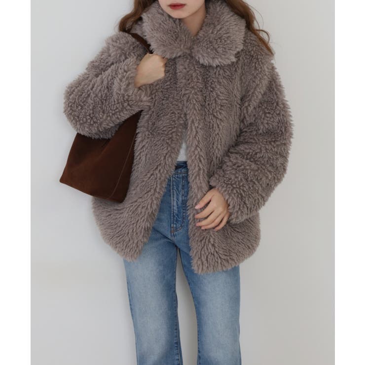 シープファーステンカラーミドル丈コート | atONE | 詳細画像26 