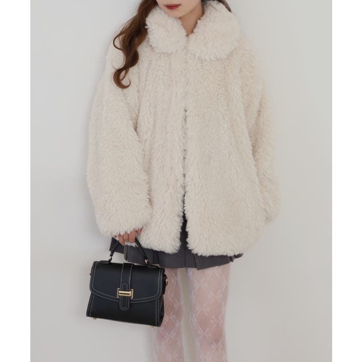 シープファーステンカラーミドル丈コート | atONE | 詳細画像2 