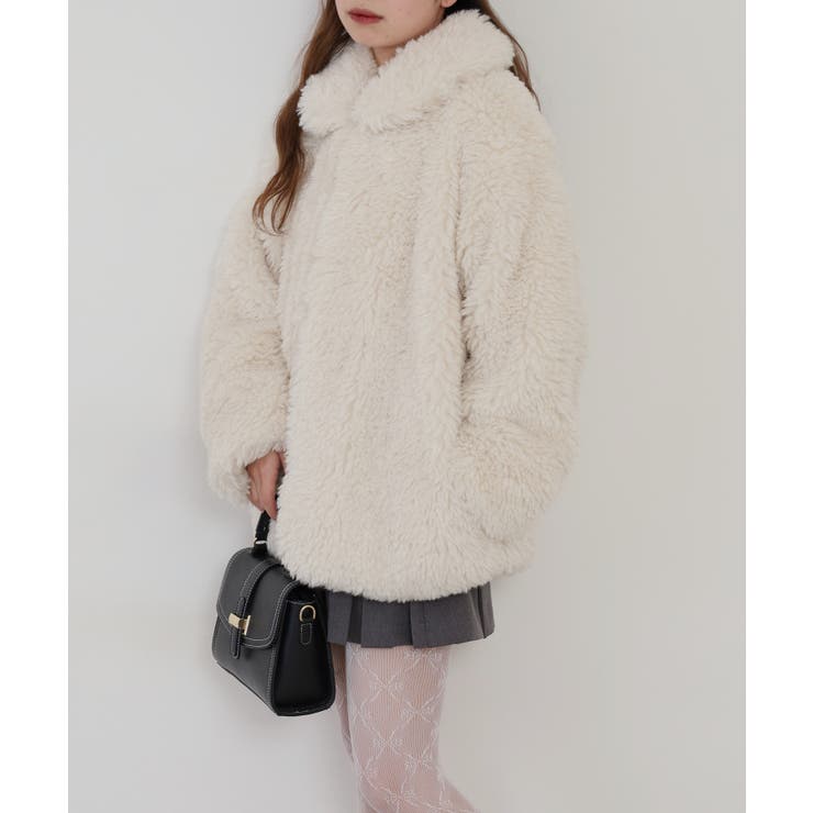 シープファーステンカラーミドル丈コート | atONE | 詳細画像4 