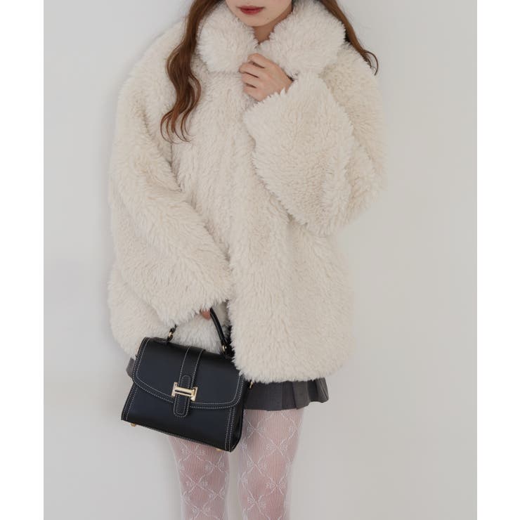 シープファーステンカラーミドル丈コート | atONE | 詳細画像6 