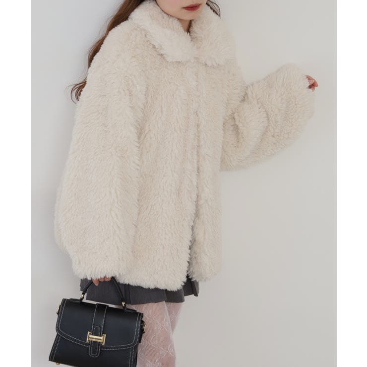 シープファーステンカラーミドル丈コート | atONE | 詳細画像7 