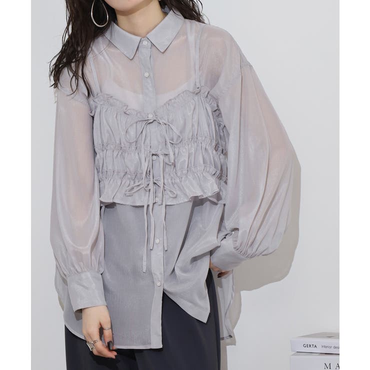 ラメ楊柳シアービスチェセットブラウス | atONE | 詳細画像10 