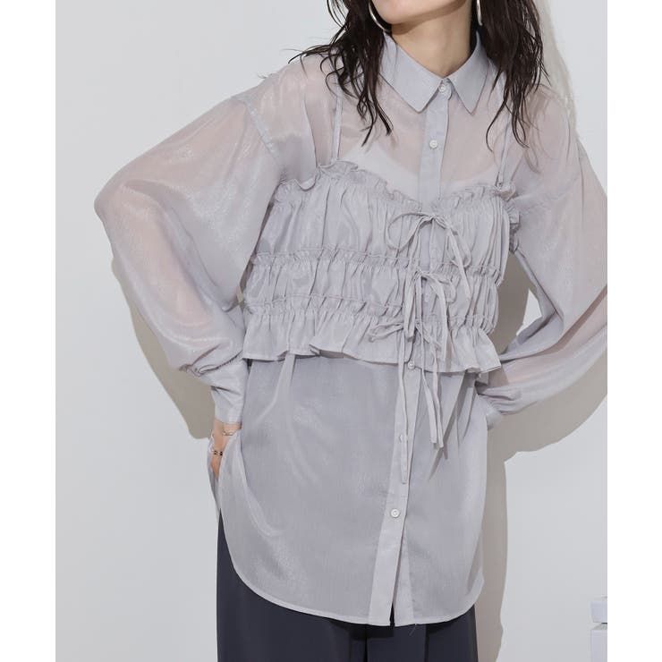 ラメ楊柳シアービスチェセットブラウス | atONE | 詳細画像11 