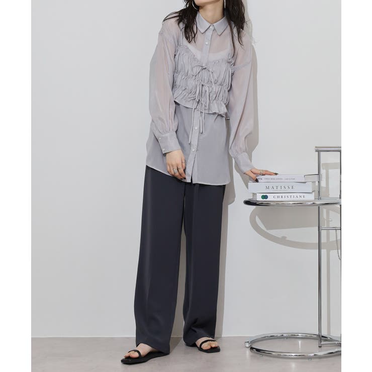 ラメ楊柳シアービスチェセットブラウス | atONE | 詳細画像12 