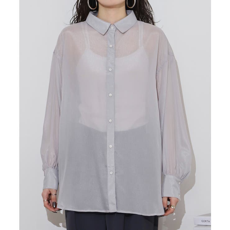 ラメ楊柳シアービスチェセットブラウス | atONE | 詳細画像17 