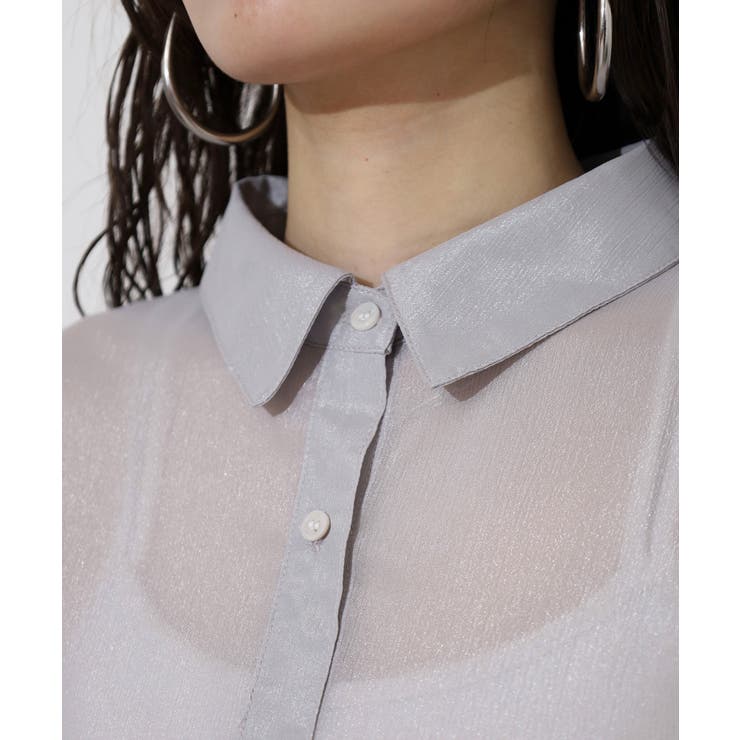 ラメ楊柳シアービスチェセットブラウス | atONE | 詳細画像20 