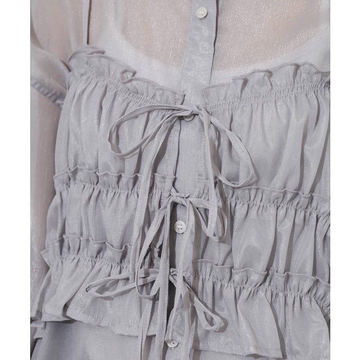 ラメ楊柳シアービスチェセットブラウス | atONE | 詳細画像23 