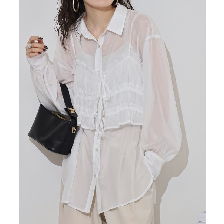 ラメ楊柳シアービスチェセットブラウス | atONE | 詳細画像3 