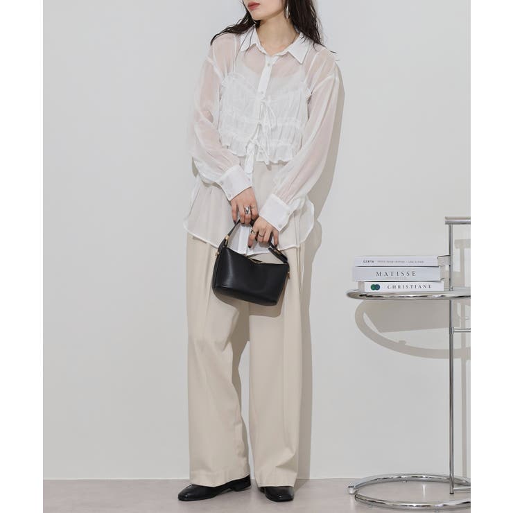 ラメ楊柳シアービスチェセットブラウス | atONE | 詳細画像4 