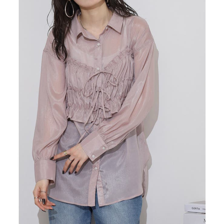 ラメ楊柳シアービスチェセットブラウス | atONE | 詳細画像5 