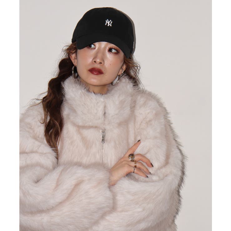 アイボリー | ミックスファーWジップショート丈ブルゾン | atONE