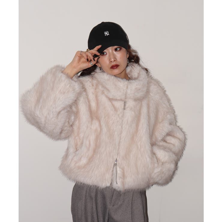 ミックスファーWジップショート丈ブルゾン | atONE | 詳細画像12 