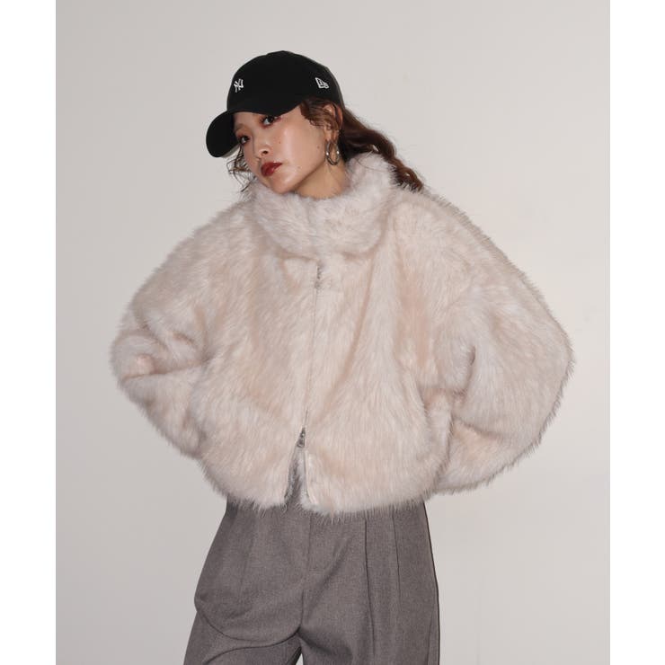 ミックスファーWジップショート丈ブルゾン | atONE | 詳細画像14 