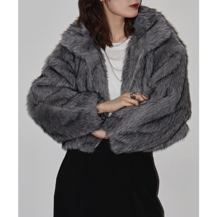 ミックスファーWジップショート丈ブルゾン | atONE | 詳細画像19 