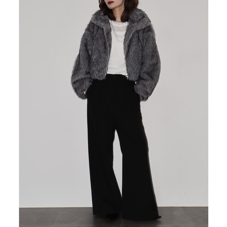 ミックスファーWジップショート丈ブルゾン | atONE | 詳細画像22 