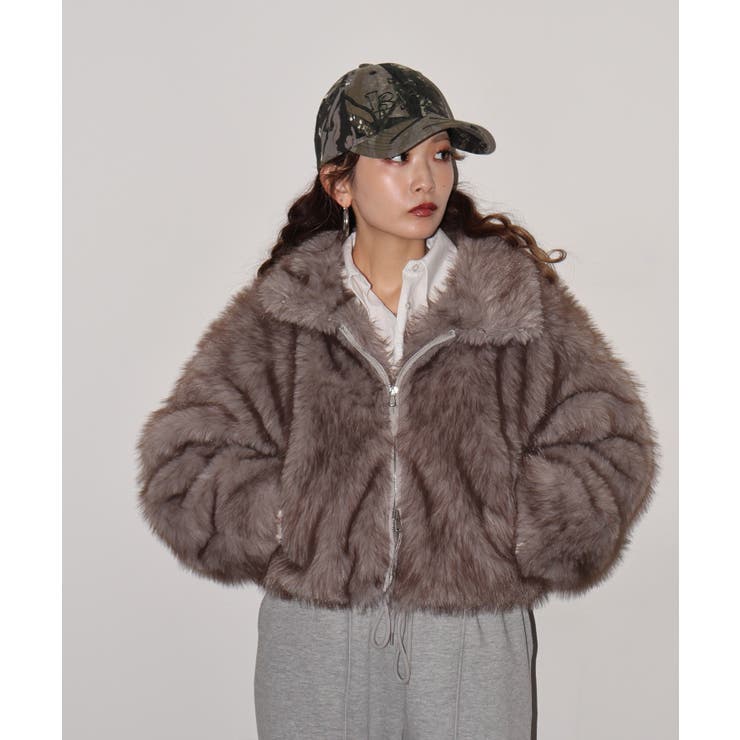 ミックスファーWジップショート丈ブルゾン | atONE | 詳細画像24 