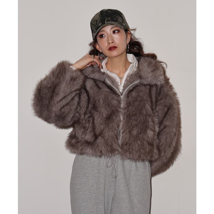 ミックスファーWジップショート丈ブルゾン | atONE | 詳細画像29 