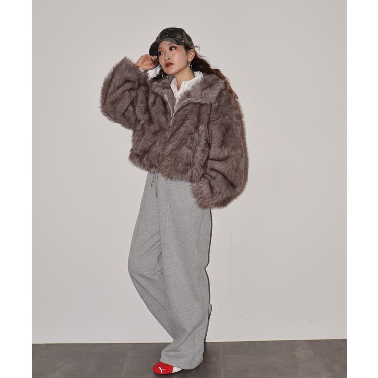 ミックスファーWジップショート丈ブルゾン | atONE | 詳細画像31 