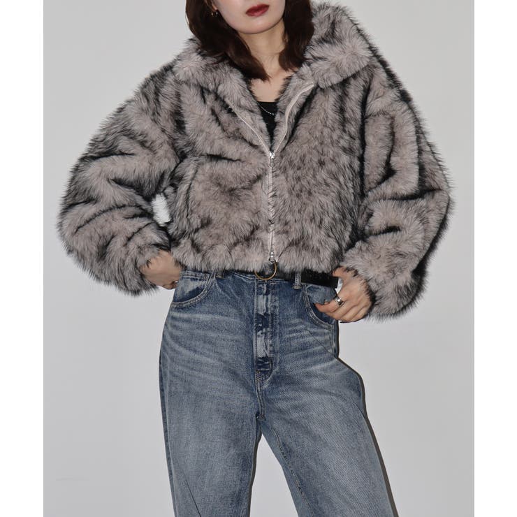 ミックスファーWジップショート丈ブルゾン | atONE | 詳細画像4 