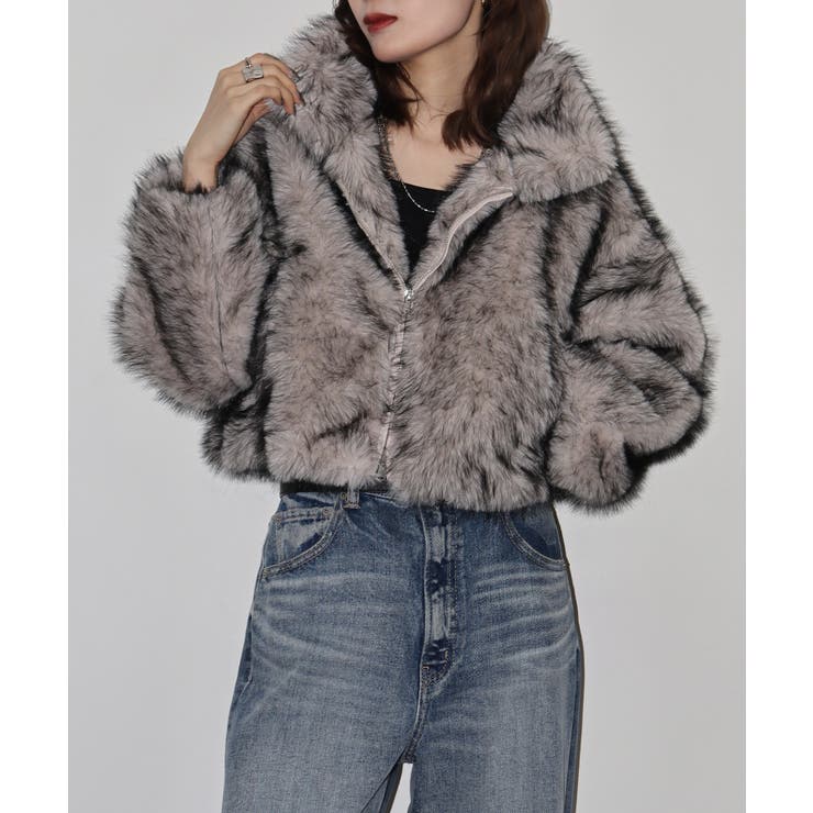 ミックスファーWジップショート丈ブルゾン | atONE | 詳細画像5 