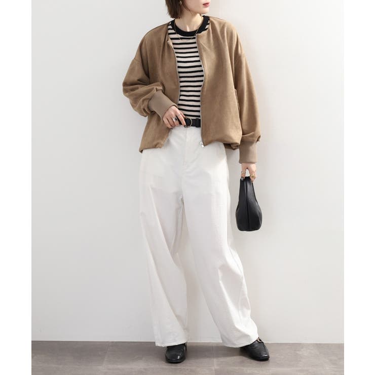 スエードポンチ裾バルーンリブブルゾン | atONE | 詳細画像16 