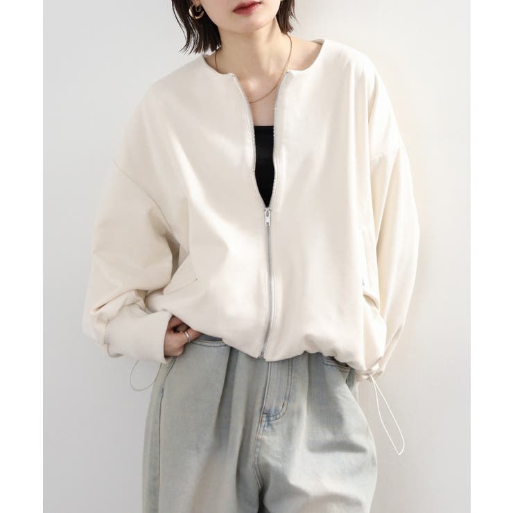 スエードポンチ裾バルーンリブブルゾン | atONE | 詳細画像19 