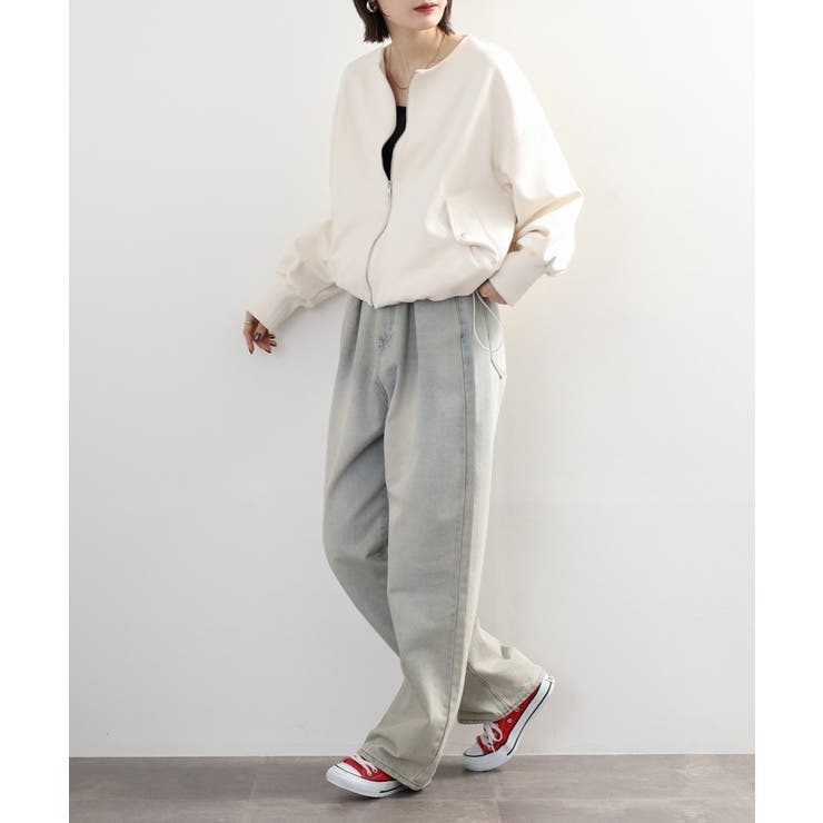 スエードポンチ裾バルーンリブブルゾン | atONE | 詳細画像24 