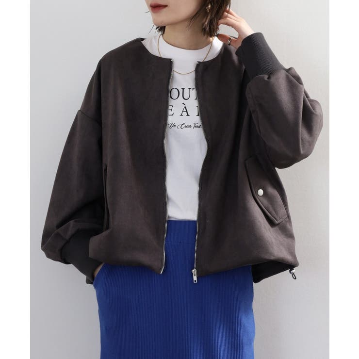 スエードポンチ裾バルーンリブブルゾン | atONE | 詳細画像27 