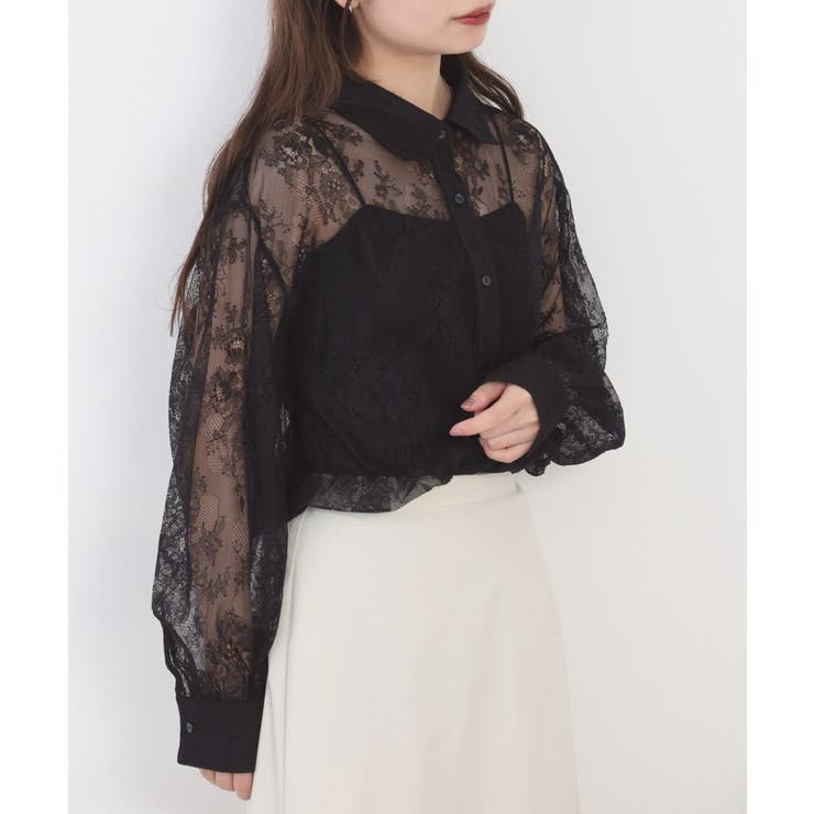 ひげレースボリュームスリーブシャツ | atONE | 詳細画像10 