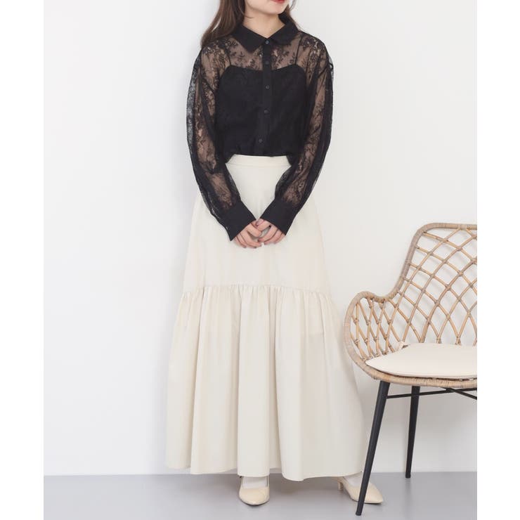 ひげレースボリュームスリーブシャツ | atONE | 詳細画像16 