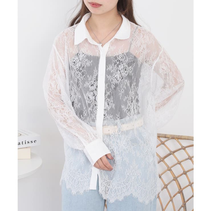 ひげレースボリュームスリーブシャツ | atONE | 詳細画像1 