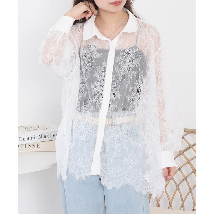 ひげレースボリュームスリーブシャツ | atONE | 詳細画像2 