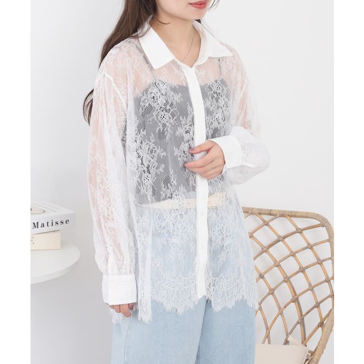 ひげレースボリュームスリーブシャツ | atONE | 詳細画像4 