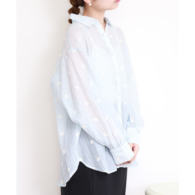 揚柳刺繍BIGシャツ | atONE | 詳細画像18 
