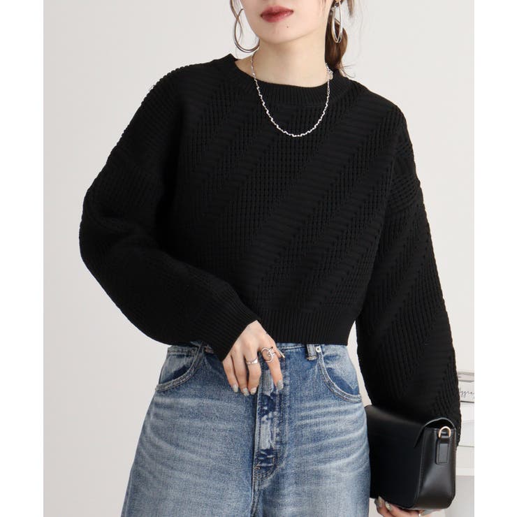 無地ニットプルオーバー | atONE | 詳細画像2 