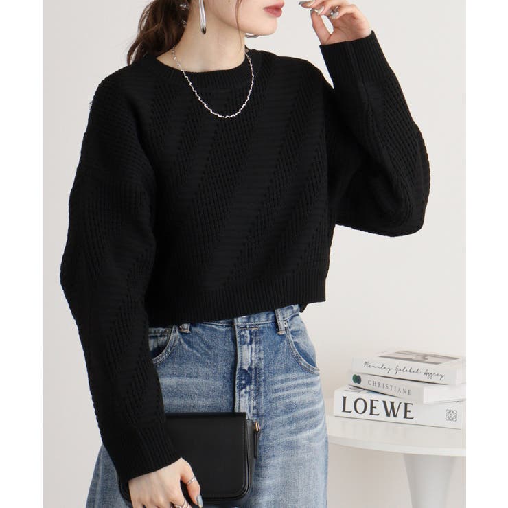 無地ニットプルオーバー | atONE | 詳細画像3 